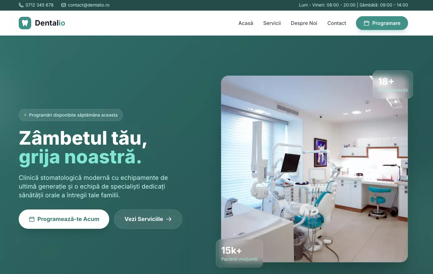 Site de prezentare - Dentalio.ro
