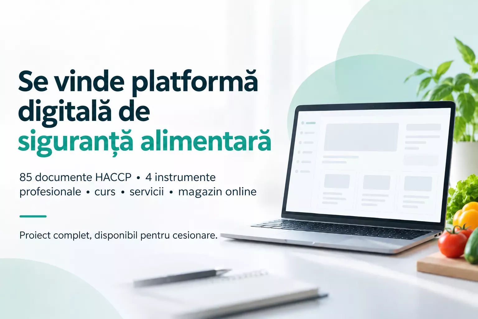 Platformă digitală B2B pentru siguranță alimentară – de vânzare
