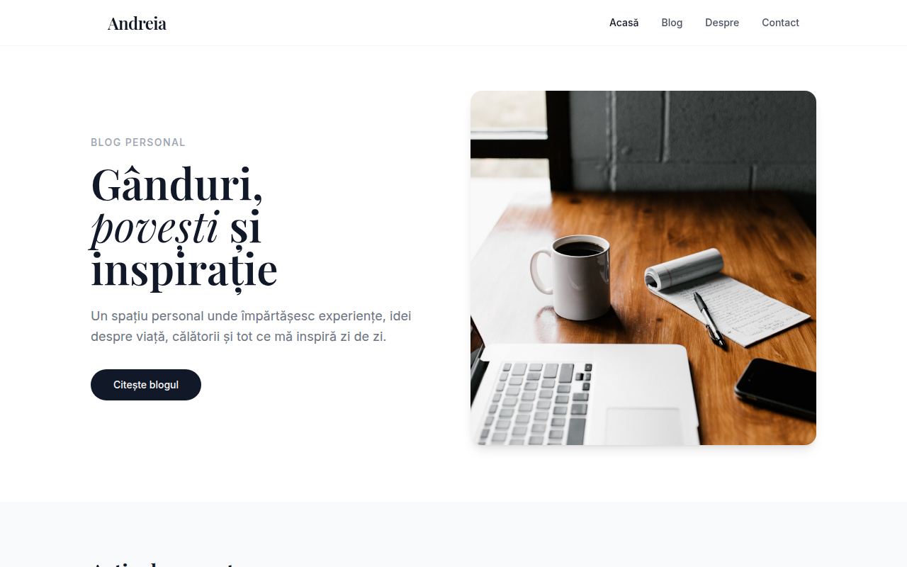 Domeniu Premium andreia.ro + Aplicație PHP MVP Gata de Lansare