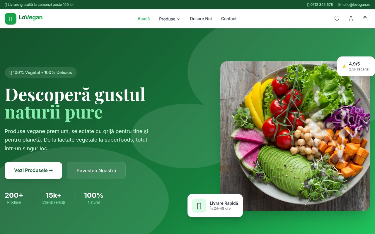 lovegan.ro: Oportunitate Unică în Nișa Vegană - MVP Deployed și Funcțional