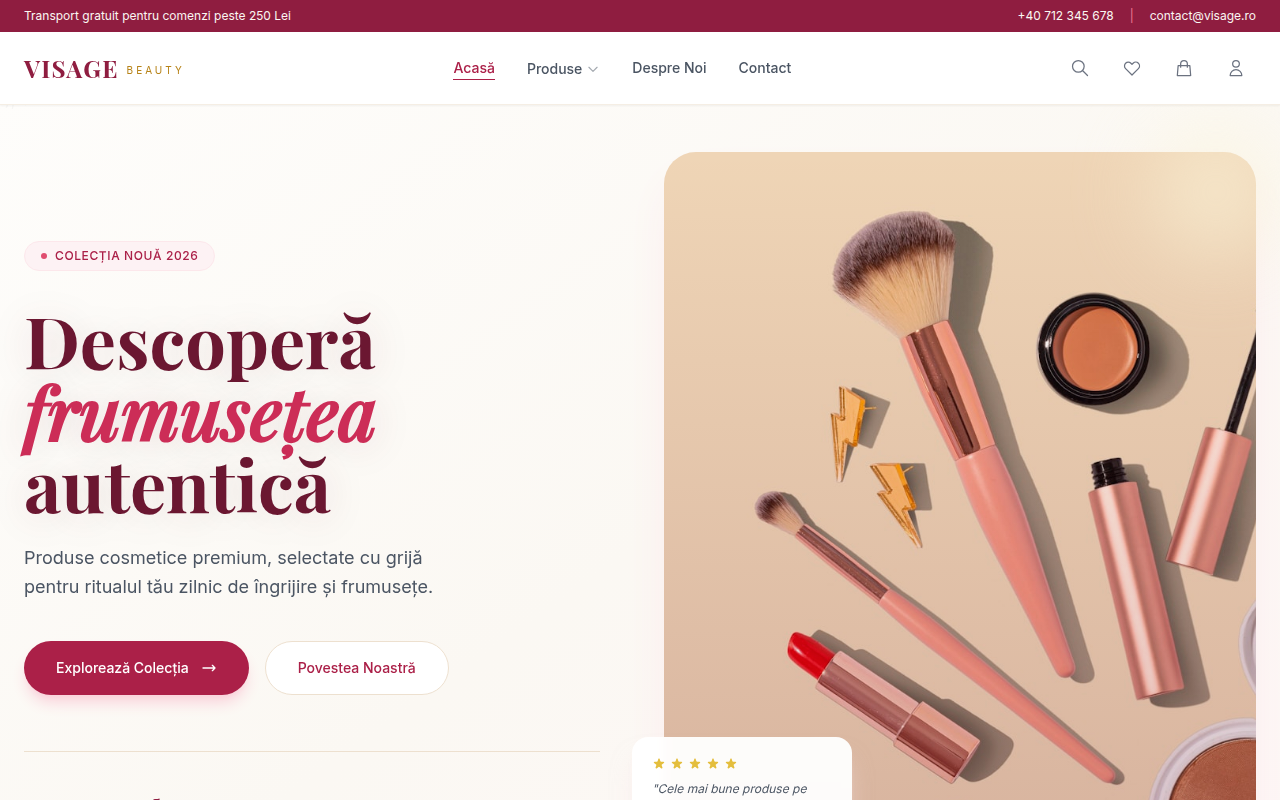 visage.ro: Aplicație PHP MVP Gata de Lansare - Domeniu Premium